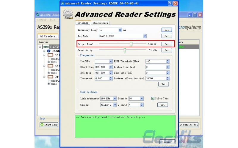 通过指令调节AS3992 ST25RU3992 UHF RFID的输出功率